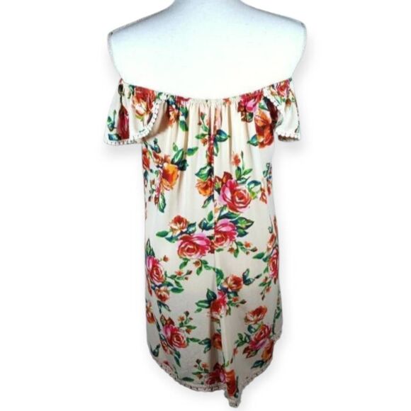 CHELSEA & VIOLET OFF THE SHOULDER CREAM PINK FLORAL DRESS SZ.XS EUC - Picture 6 of 9